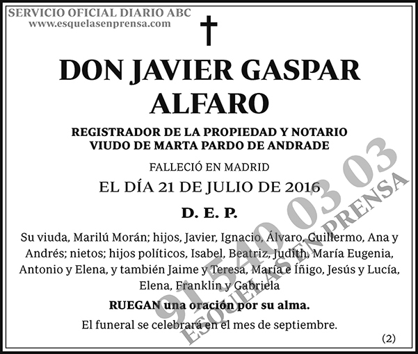 Javier Gaspar Alfaro